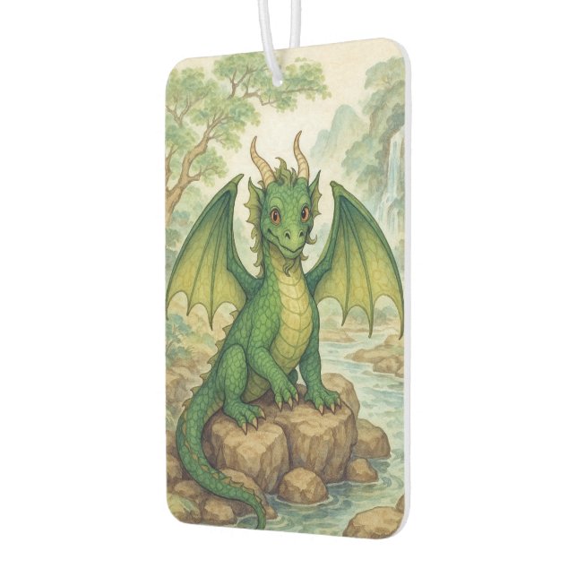 Cute green dragon air freshener (Left)