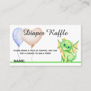 Cute Green Dragon - Baby Shower Enclosure Card