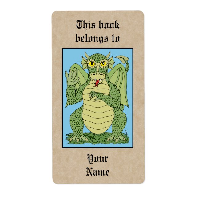 Cute Green Dragon Plaque (Devant)