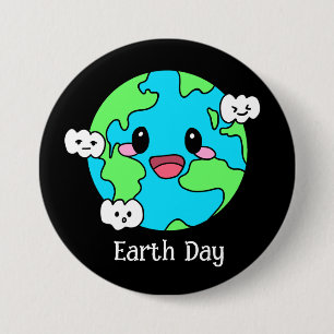 Cute Green Earth Day 3 Inch Round Button