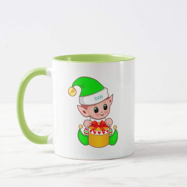 Cute Green Elf Mug (Left)