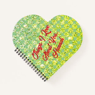 Cute Green Feminine Personal Notebook With Name