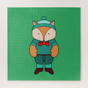Cute green fox jigsaw puzzle