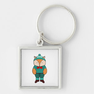 Cute green fox keychain