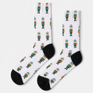 Cute green fox socks