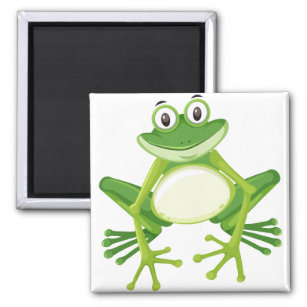 Cute green frog cartoon magnet