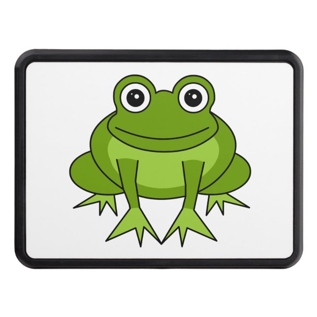 Cute Green Frog Cartoon Trailer Hitch Cover (Front)