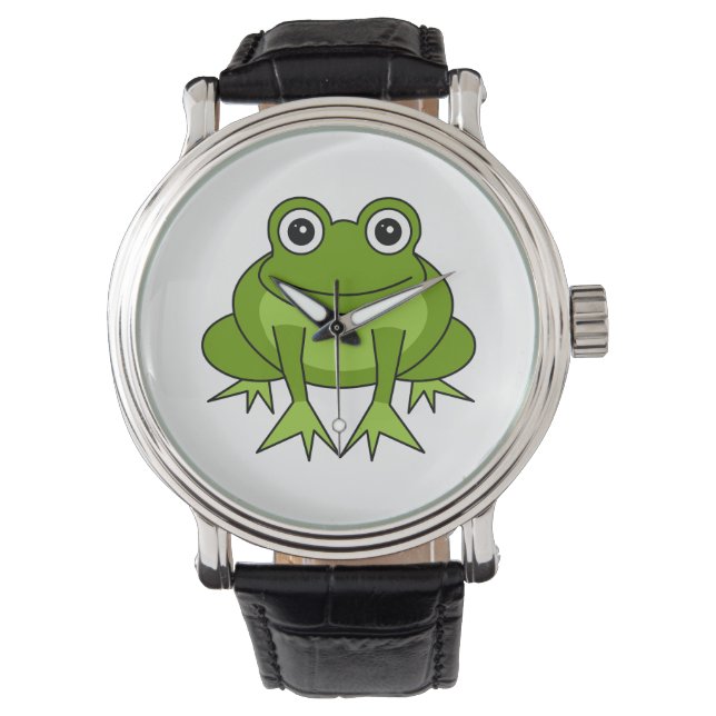 Cute Green Frog Cartoon Watch (Front)