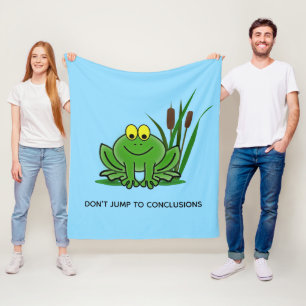 Cute Green Frog Design Fleece Blanket