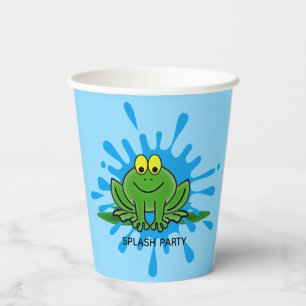 Cute Green Frog Design Paper Cups