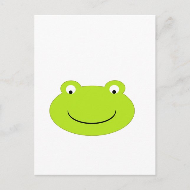 Cute Green Frog Face Postcard (Front)