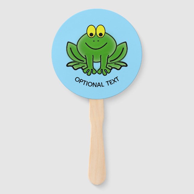 Cute Green Frog Hand Fan (Front)