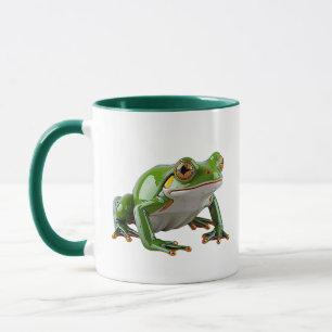 Cute Green Frog Illustration Mug