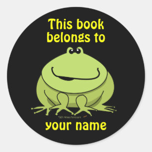 Cute Green Frog Livres personnalisés Stickers