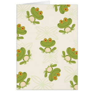 Cute Green Frog Motif