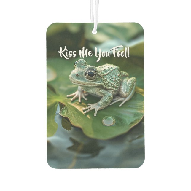 Cute Green Frog on Lily Pad in Pond Air Freshener (Back)