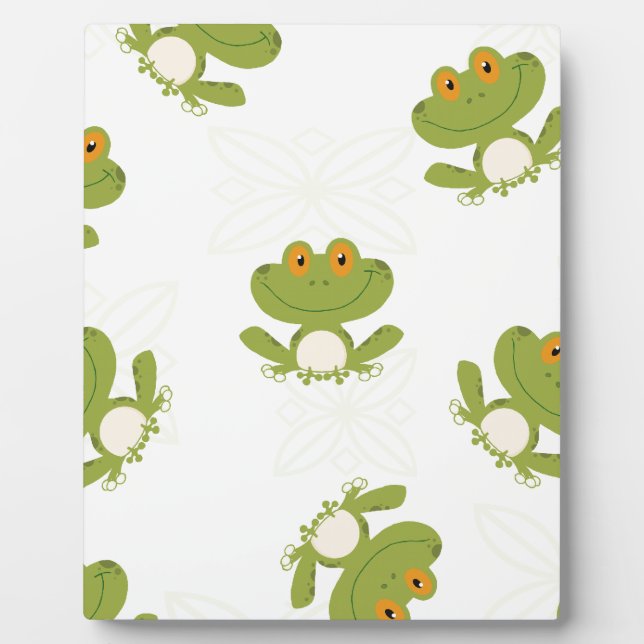 Cute Green Frog Pattern Plaque (Front)