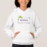 Cute green frog sign cartoon illustration