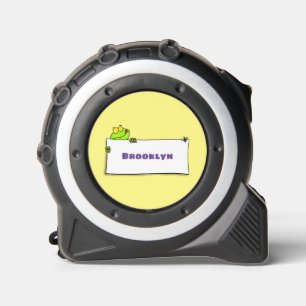 Cute green frog sign cartoon illustration 1