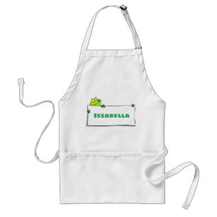 Cute green frog sign cartoon illustration standard apron