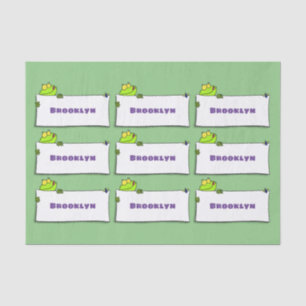 Cute green frog sign cartoon illustration tissue paper