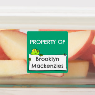 Cute green frog sign cartoon personalized