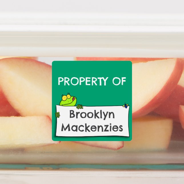 Cute green frog sign cartoon personalized (Affixed)