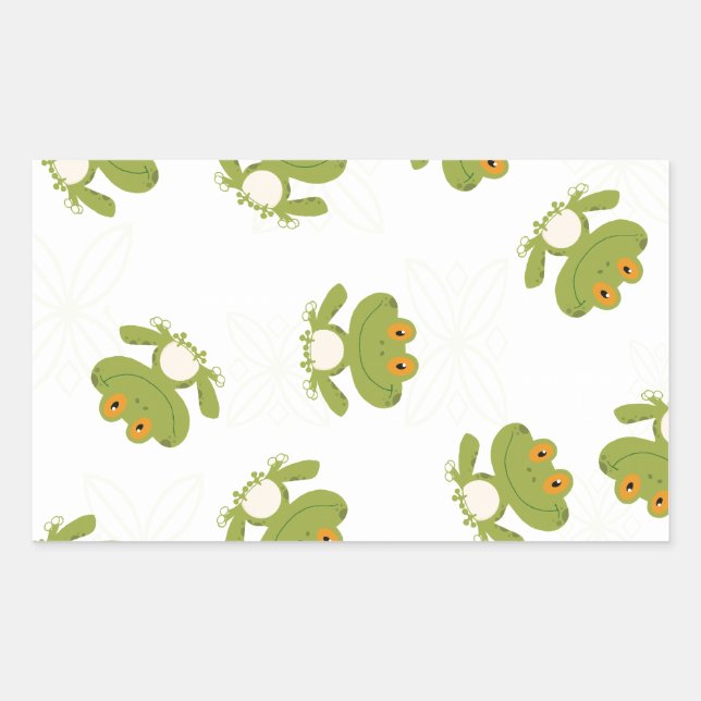 Cute Green Frog Sticker (Front)
