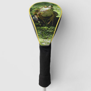 Cute Green Frog Strikes a Pose on the Hose Golf Head Cover