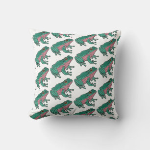 Cute Green frog Throw Pillow