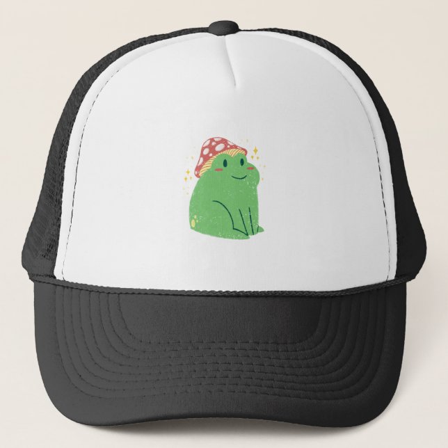 Cute Green Frog with Mushroom Hat (Front)