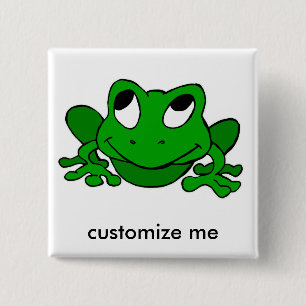 Cute Green Froggie 2 Inch Square Button