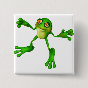 Cute Green Froggy 2 Inch Square Button