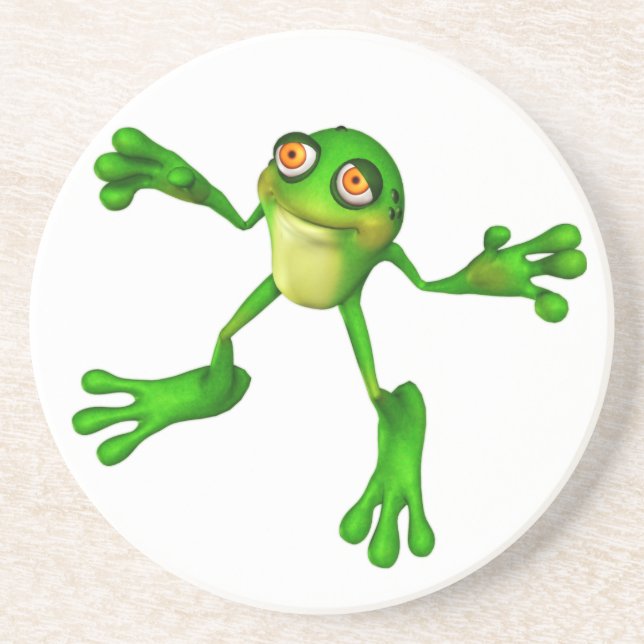 Cute Green Froggy Coaster (Front)