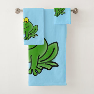 Cute Green Frogs Design Ensemble de serviettes de 