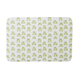 Cute green frogs pattern lamp bath mat