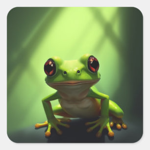 Cute green frogs stickers