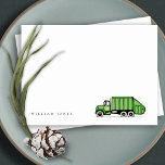 Cute Green Garbage Truck Kids Any Age Birthday  Card<br><div class="desc">A Fun Cute Boys GARBAGE TRUCK THEME BIRTHDAY Collection.- it's an Elegant Simple Minimal sketchy Illustration of green garbage recycle truck,  perfect for your little ones birthday party. It’s very easy to customize,  with your personal details. If you need any other matching product or customization,  kindly message via Zazzle.</div>