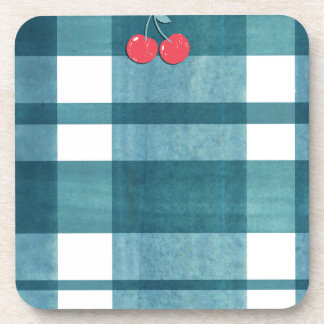 Cute green gingham coaster