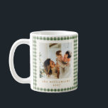 Cute Green Gingham Plaid Custom Photo Christmas Coffee Mug<br><div class="desc">Cute Green Gingham Plaid Custom Photo Christmas Ceramic Coffee Mug</div>