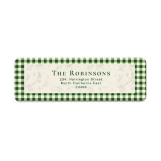 Cute Green gingham plaid Custom return address