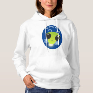 Cute green glow bug firefly cartoon illustration hoodie