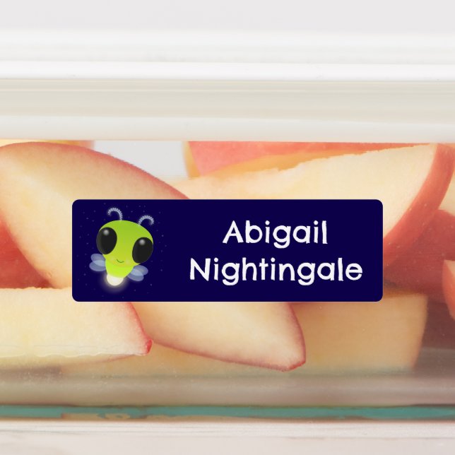 Cute green glow bug firefly cartoon personalized (Affixed)