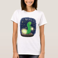 Cute green glow worm cartoon illustration