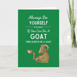 Cute Green Goat Cards Farm Animal Humour Pet