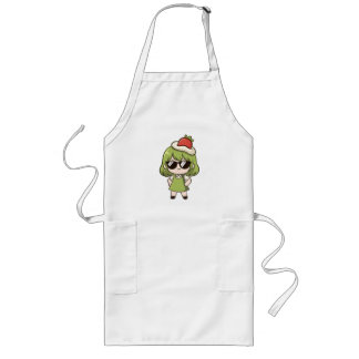 Cute Green Hair Anime Chibi Girl Thermal Travel Long Apron