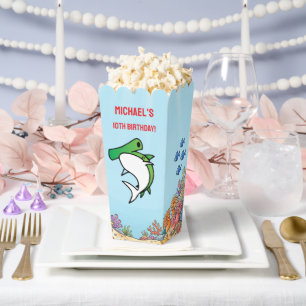 Cute Green Hammerhead Shark Ocean Birthday Favor Box