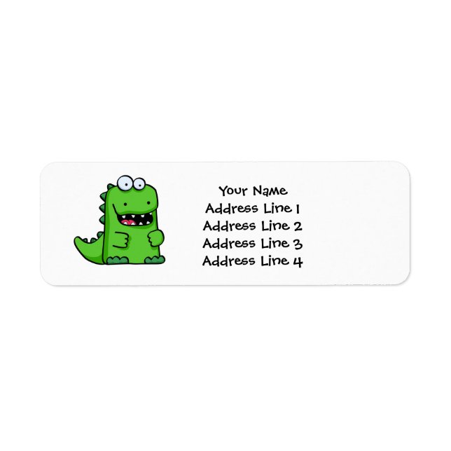 Cute Green Happy Dinosaur (Front)