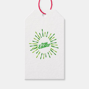 Cute Green Happy Easter Star     Gift Tags