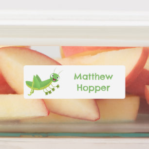 Cute green happy grasshopper cartoon personalized